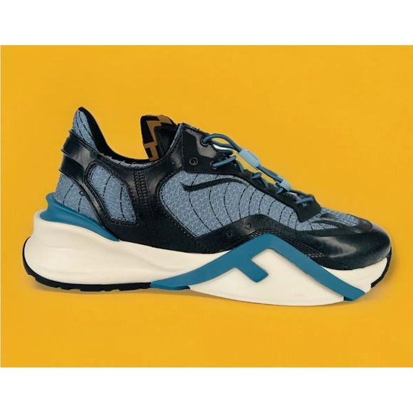 FENDI Flow FF Nylon Transparent Mix Media Logo Sneakers  UK 10 - US 11 - EU 44 - Picture 10 of 12